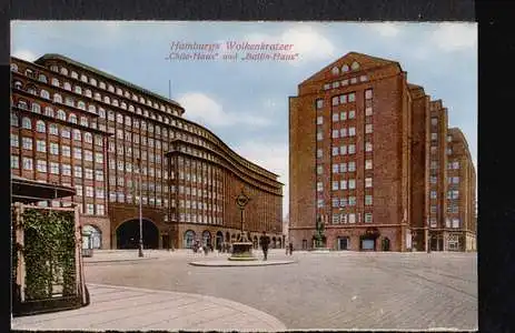 Hamburg. H. annt. kenkratzer Chilehaus und Ballinhaus