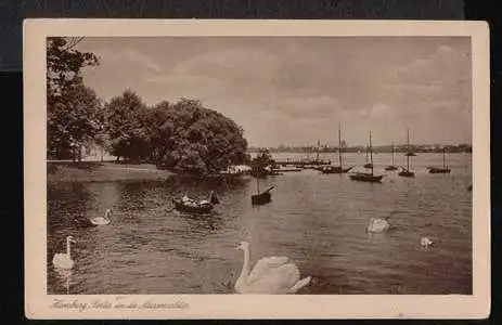 Hamburg. Partie an der Aussenalster