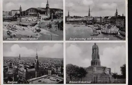 Hamburg. Hauptbahnhof, Jungfernstieg mit Alsterpavillon