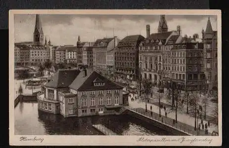 Hamburg. Alsterpavillon mit Jungfernstieg