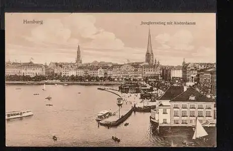 Hamburg. Jungfernstieg mit Alsterdamm