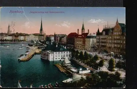 Hamburg. Jungfernstieg mit Alsterpavillon