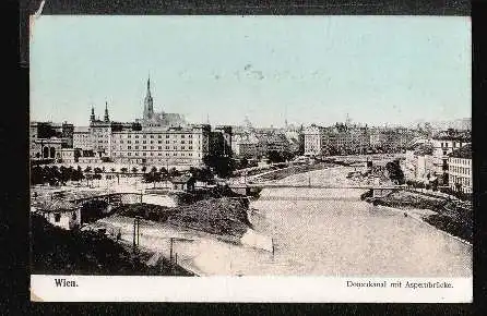 Wien.Donaukanal mit Aspernbrücke.