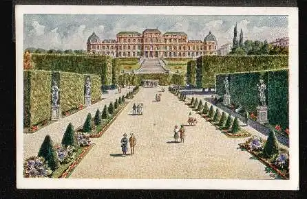 Wien. Schloß Belvedere mit Park.