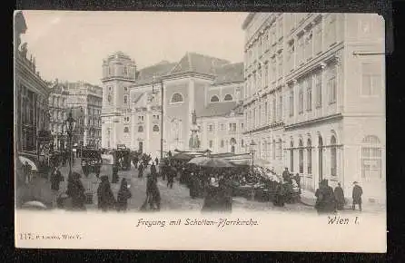 Wien. Freyung mit Schotten Pfarrkirche.