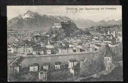 Salzburg vom Kapuzinerberg mit Untersberg