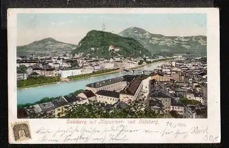 Salzburg mit Kapuzinerberg und Gaisberg Untersberg