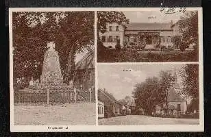 Zabakuck. Kriegerdenkmal, Kirche, Schloss