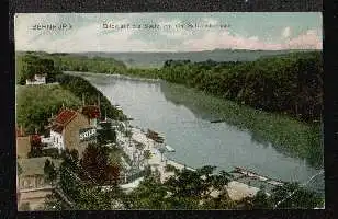 Bernburg. Blick auf die Saale von der Schlossterrasse