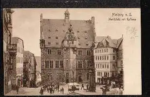 Marburg a. L. Marktplatz mit Rathaus