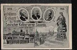 Deutsche Kellnerverein Saxonia. Jubiläums Festkarte 1908