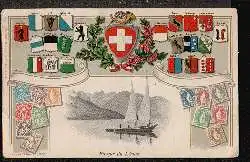 Briefmarken. Schweiz. Barque du Leman.