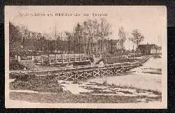 Njemenek. Zerstorte Brücke und Hilfsbrücke über den Njemenek