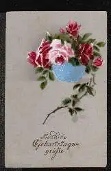 Herzliche Geburtstagsgrüsse. Litho.