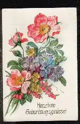 Blumen. Herzliche Geburtstagsgrüsse.