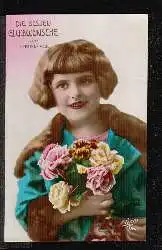 Herzlichen Glückwunsch zum Geburtstage. Foto coloriert