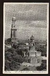 Hamburg. St. Michaeliskirche u. Bismarckdenkmal