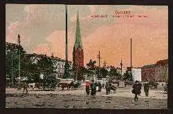 Hamburg. Rathausmarkt mit Kaiser Wilhelm Denkmal