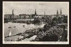 Hamburg. Lombardsbrücke mit Stadt