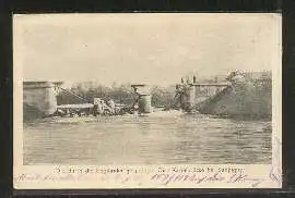 Saupigny. Die durch die Engländer gesprengte Oise Kanalbrücke.