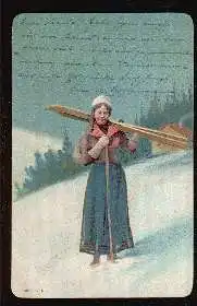 Mädchen mit Ski