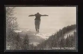 Skisport. Weitsprung vom Feldberghügel