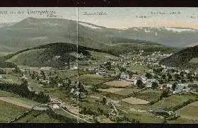 Riesengebirge. Gruss aus, Panorama von Krummhübel.