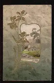 Blumen. Litho und Prägedruck