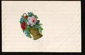 Blumen. Litho und Prägedruck.