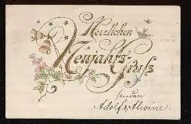 Herzlichen Neujahrs Gruss. Litho und Prägedruck