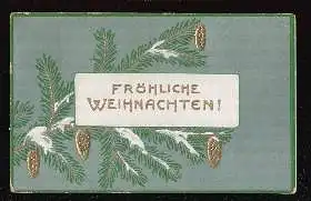 Fröhliche Weihnachten. Litho und Prägedruck