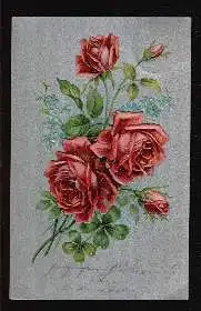 Rose. Litho und Prägedruck