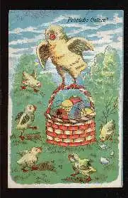 Fröhliche Ostern. Litho und Prägedruck