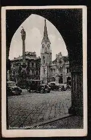 Trautenau im Sudetengau. Markt mit Rathaus