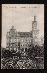 Falkenstein. Rathaus mit Bismarckdenkmal