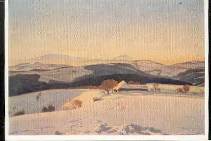 Gustaw Traub. Winterabend im Schwarzwald. Aus der Münchner Kunstaustellung 1942 im Maximilianeum München.