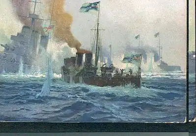 Seeschlacht in der Nordsee. Sinken des eng. Dreadnought. Tiger.