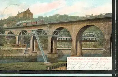 Elberfeld Barmen. Schwebebahn. An der Sonnborner Brücke.