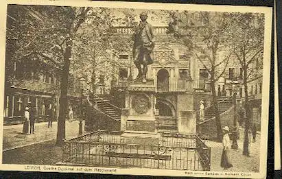 Leipzig. Goethe Denkmal auf dem Naschmarkt.