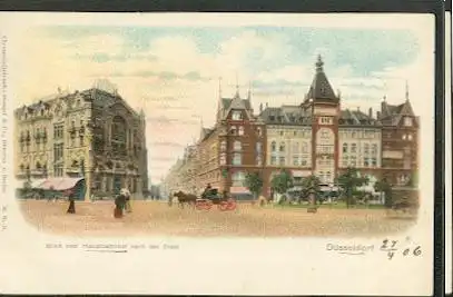 Düsseldorf. Blick von Hauptbahnhof nach der Stadt.