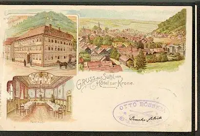 Suhl. Gruss aus. Hotel zur Krone.