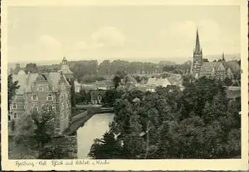 Bedburg. Blick auf Schloss u Kirche.