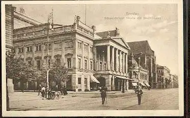 Breslau. Schweidnitzer Strasse mit Stadttheater.