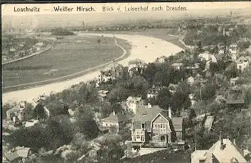 Dresden. Loschwitz Weißer Hirsch. Blick vom Luisenhof nach Dresden.