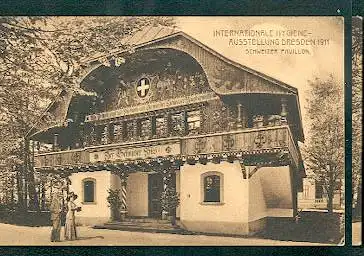 Dresden. Internationale Hygieneausstellung Dresden 1911. Schweizer Pavillon.