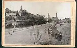 Dresden. Belvedere und Landeplatz der Dampfschiffe. 1896. Keine AK.