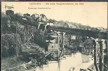 Dresden. Loschwitz Die erste Bergschwebebahn der Welt. Restaurant Loschwitzhöhe.