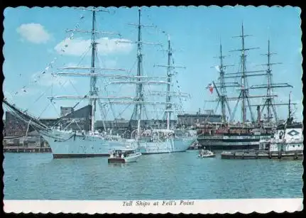 USA. Maryland. Baltimore. Tall Ships at Fell&#039;s Point.