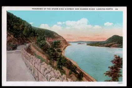 USA. Panorama of the Storm King Higway and Hudson River.