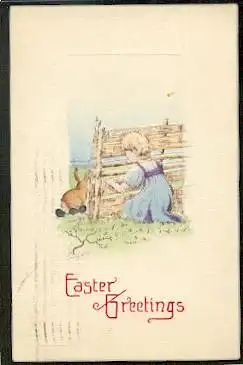 Easter Greetings. Litho und Prägedruck